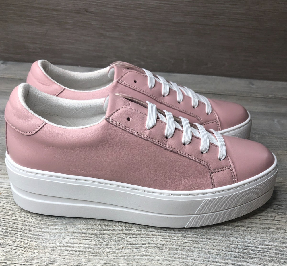 BOS. & CO. Women's MAYA Leather Lace-Up Fashion Sneakers 38 PINK